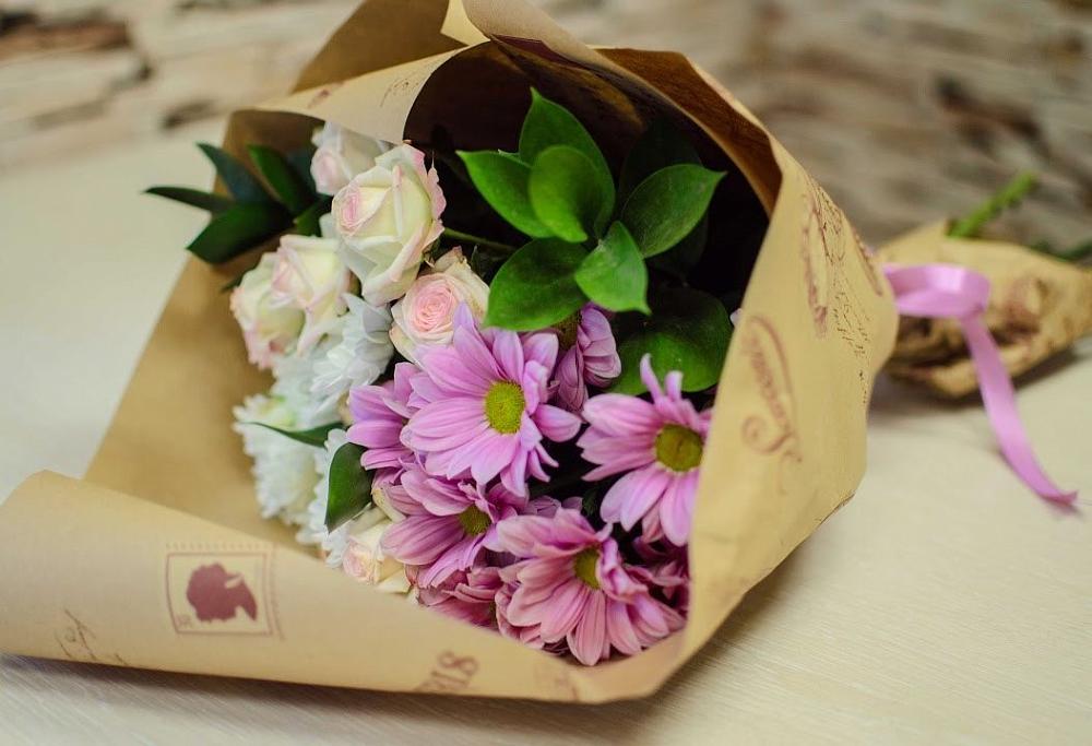 Букет цветов из: Розы и Хризантемы в Етеревской