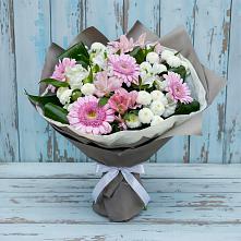 Букет цветов из:  Герберы, Альстромерии и Хризантемы #REPLACE_PRED# Етеревской