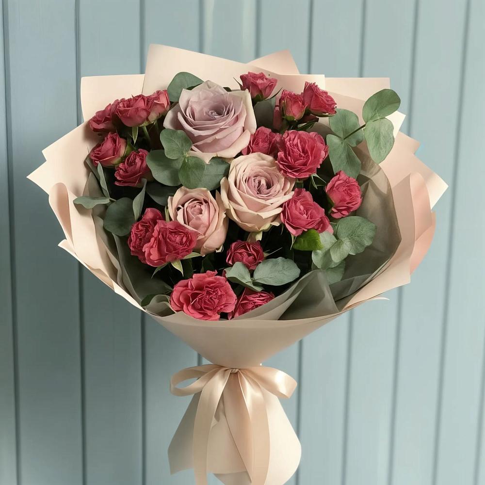 Букет цветов из: Гвоздики и Розы в Етеревской