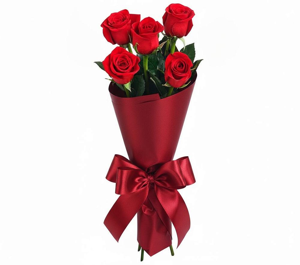 Букет 5 Красных роз Эдлесс Лав в Етеревской