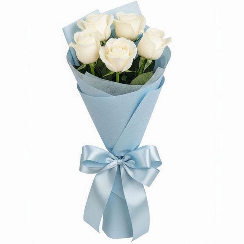 Букет 5 Белых роз Проуд в Етеревской