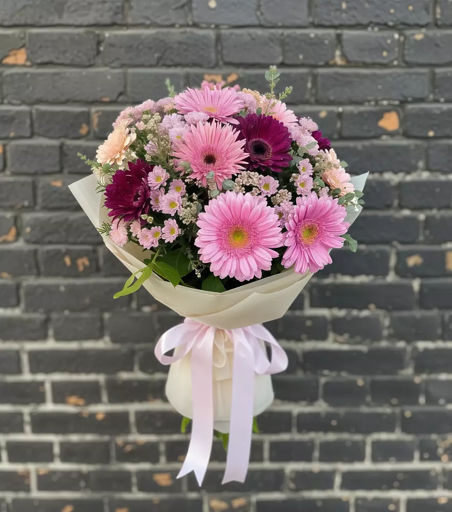 Букет цветов из: Герберы и Хризантемы в Етеревской