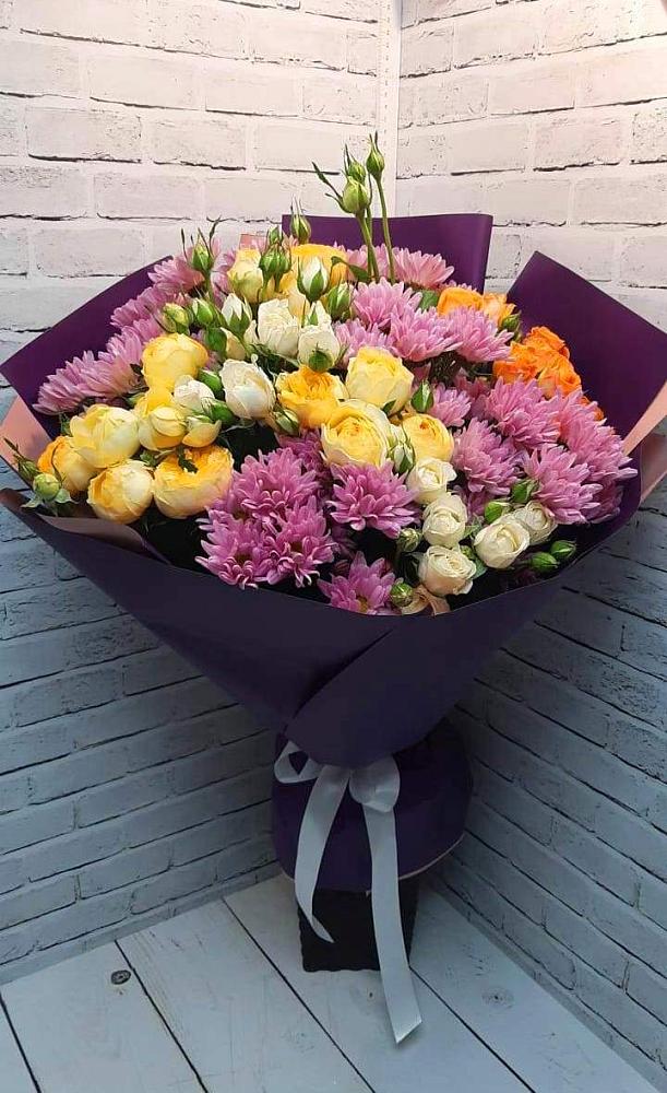 Букет цветов из: Хризантемы и Розы в Етеревской