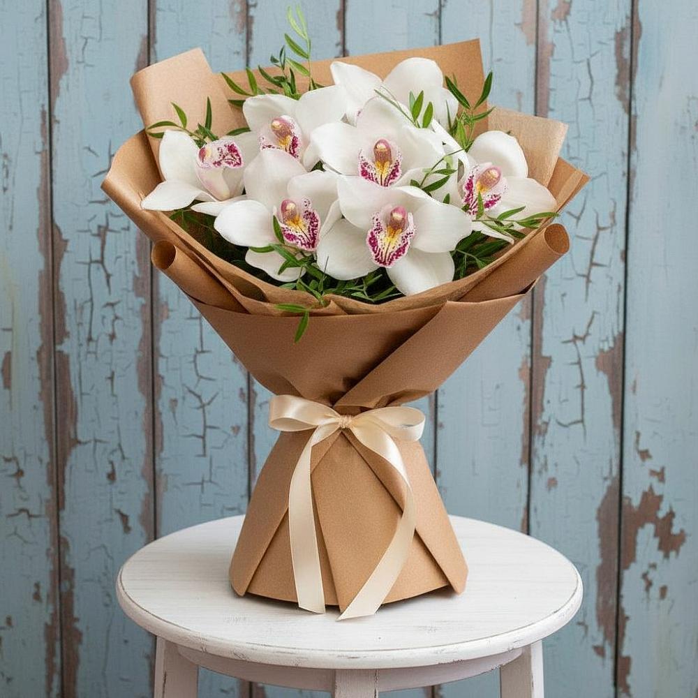 Букет цветов из: Орхидеи и Розы в Етеревской