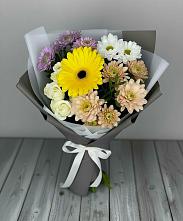 Букет цветов из:  Розы, Герберы и Хризантемы #REPLACE_PRED# Етеревской