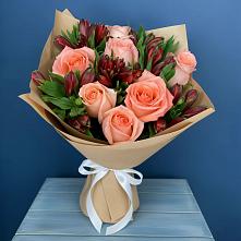 Букет цветов из:  Розы и Альстромерии в Етеревской