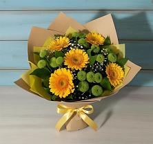 Букет цветов из:  Герберы и Хризантемы в Етеревской