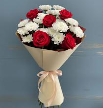 Букет цветов из:  Розы и Хризантемы в Етеревской