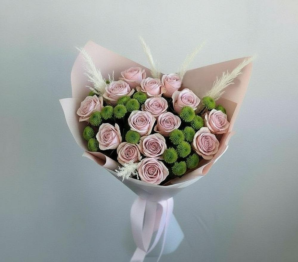 Букет цветов из: Розы и Хризантемы в Етеревской