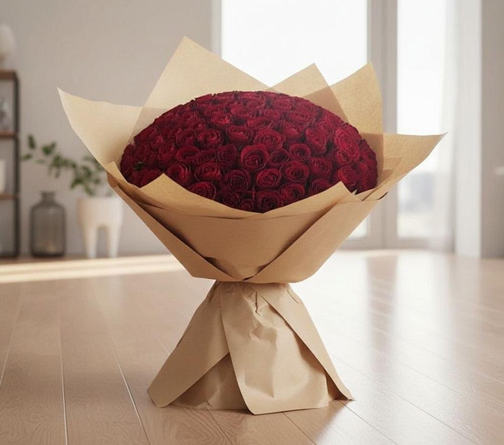 Букет 101 Красная роза в Етеревской