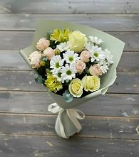 Букет цветов из:  Альстромерии, Розы и Хризантемы в Етеревской