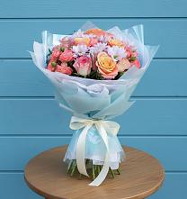 Букет цветов из:  Хризантемы и Розы в Етеревской