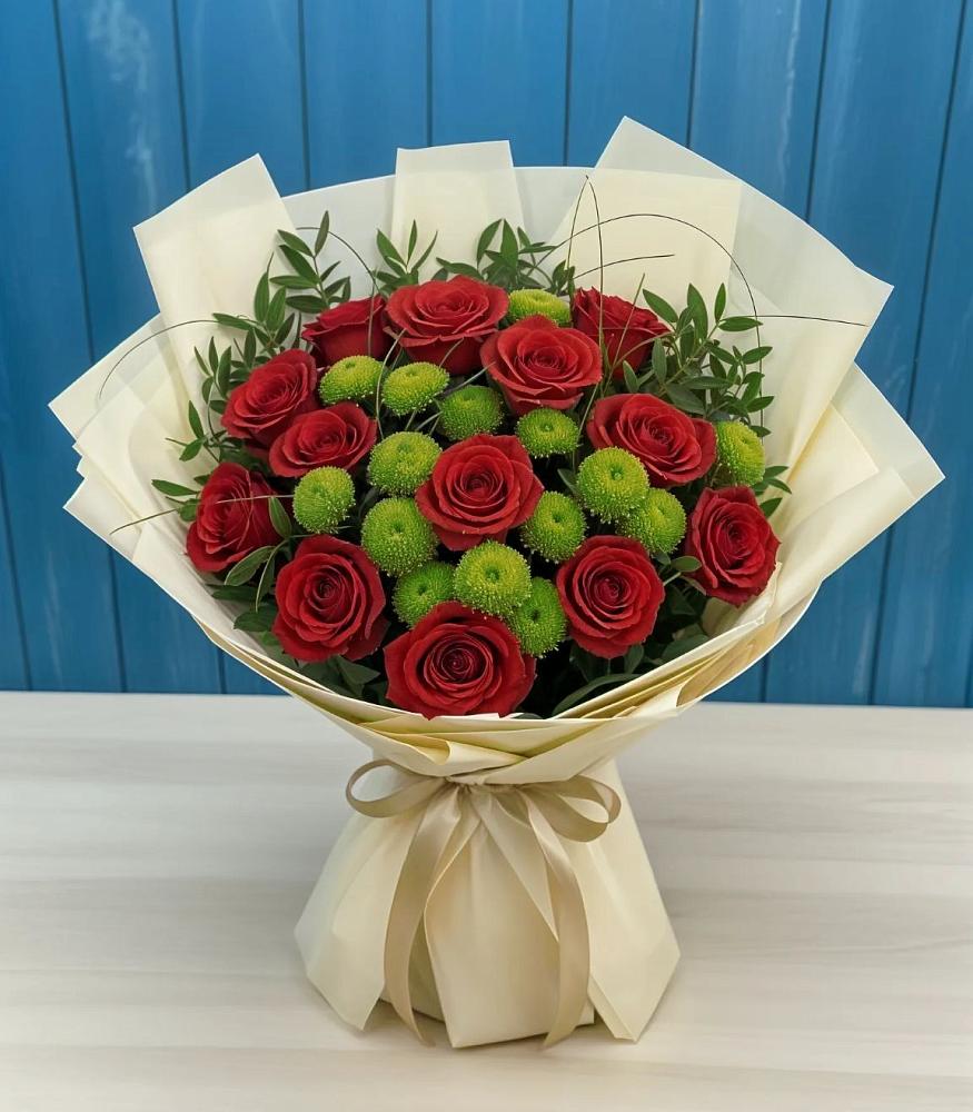 Букет цветов из: Розы и Хризантемы в Етеревской