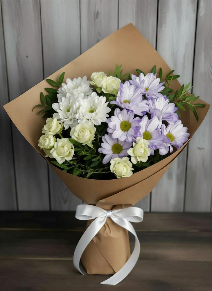 Букет цветов из: Хризантемы и Розы в Етеревской